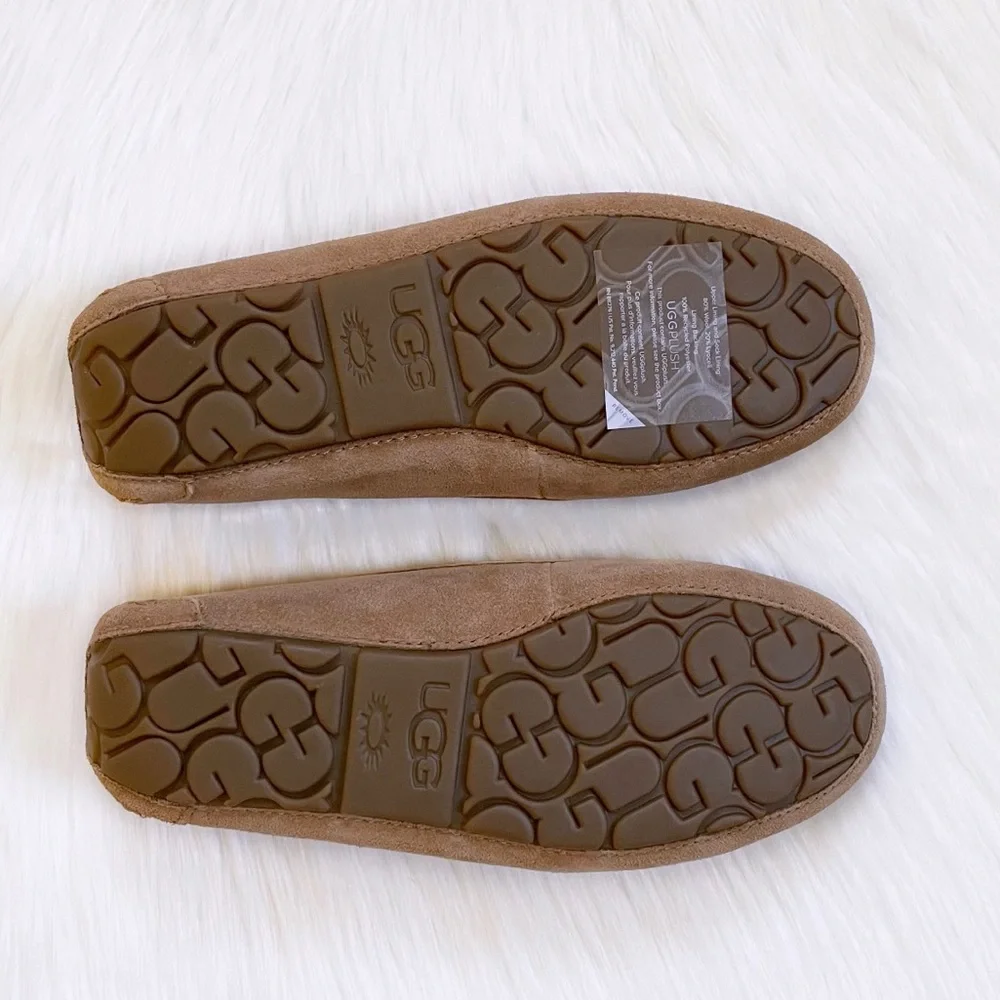 UGG Women’s Ansley Chain Chestnut Suede Slippers - Picture 7 of 8